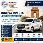 Toyota Innova Crysta Car Rental in Delhi with Incredible Heritage Tours